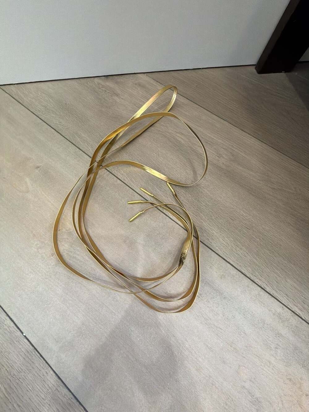 Metallic Gold Flat Laces for Sneakers or Dress Shoes